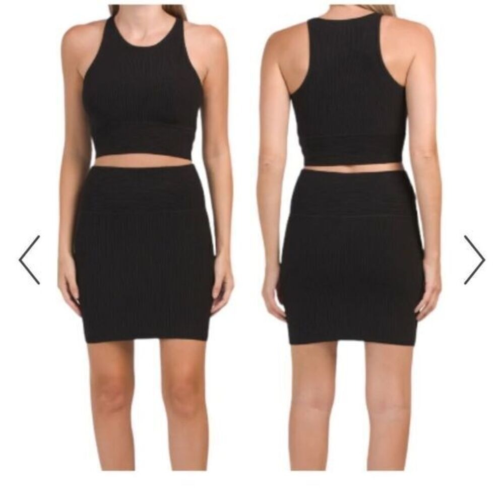 HOUSE OF HARLOW 1960 Crop Top & Pencil Skirt Set S Anthropologie Black bodycon - Picture 3 of 13